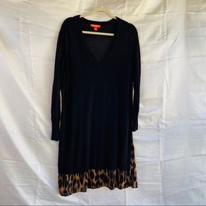 Long Sweater w/leopard print 1x